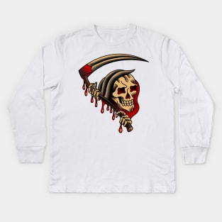 Grim Reaper Kids Long Sleeve T-Shirt